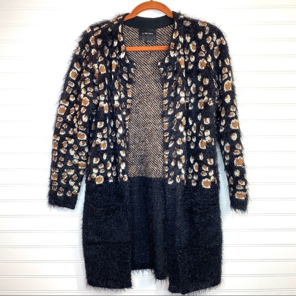 Anthropologie Feathered Leo Cardigan by La Fee Verte - Sz Small Black Motif - Picture 2 of 13
